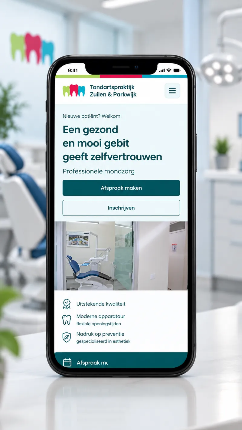 Projectafbeelding van de website van Tandartspraktijk Zuilen & Parkwijk