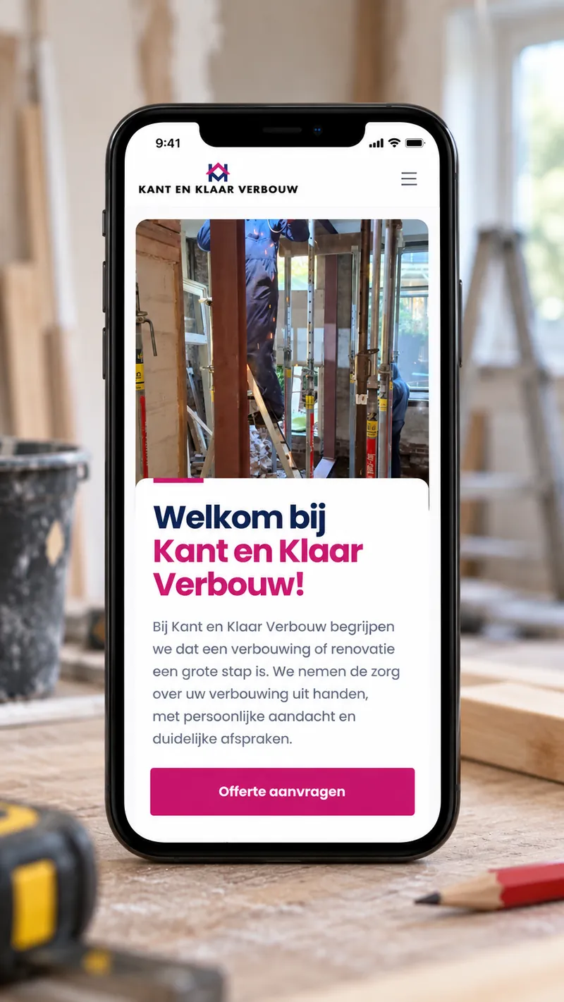 Projectafbeelding van de website van Kant en Klaar Verbouw